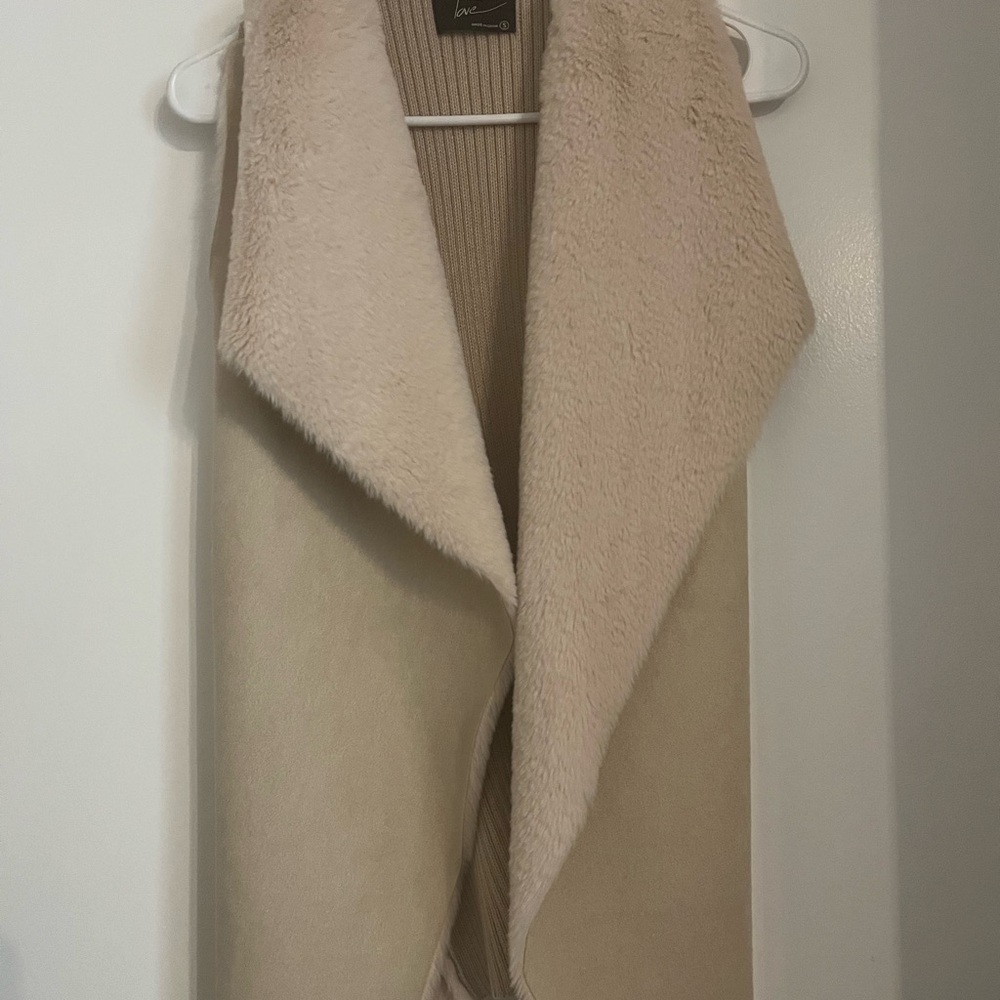 Tan Women's fur vest